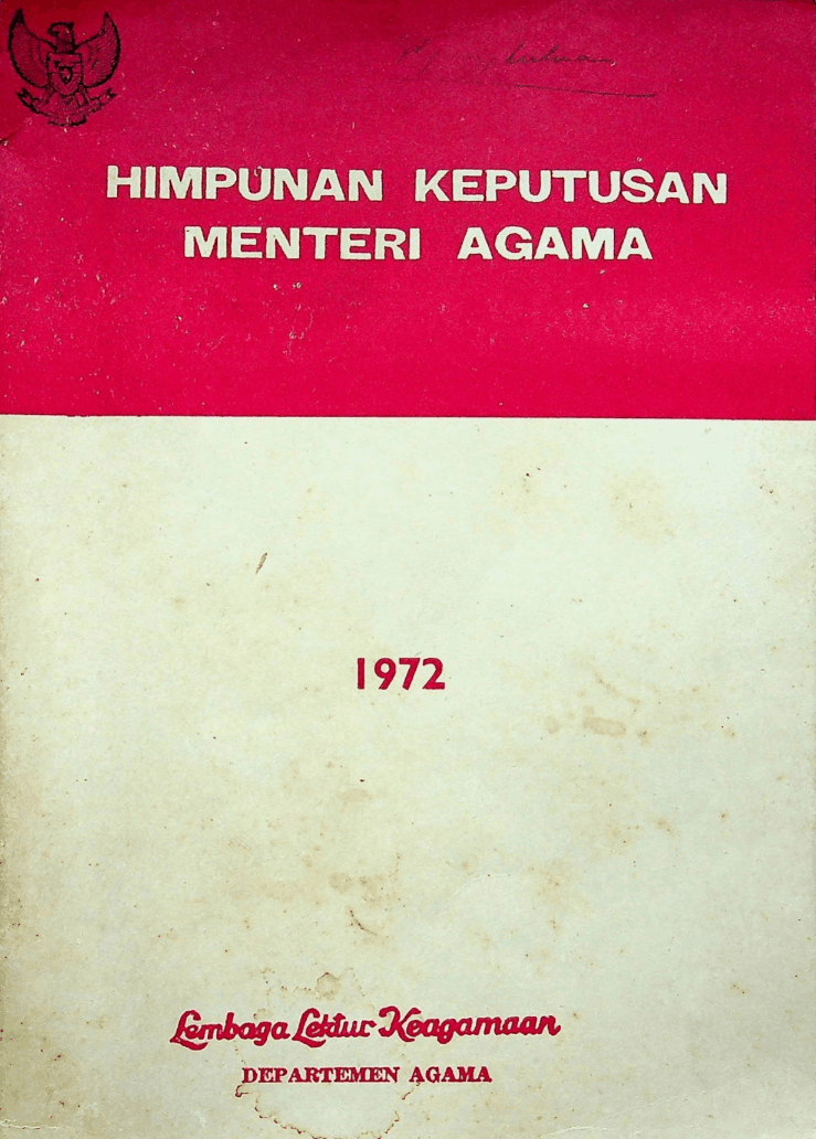 Himpunan Keputusan Menteri Agama Tahun 1972